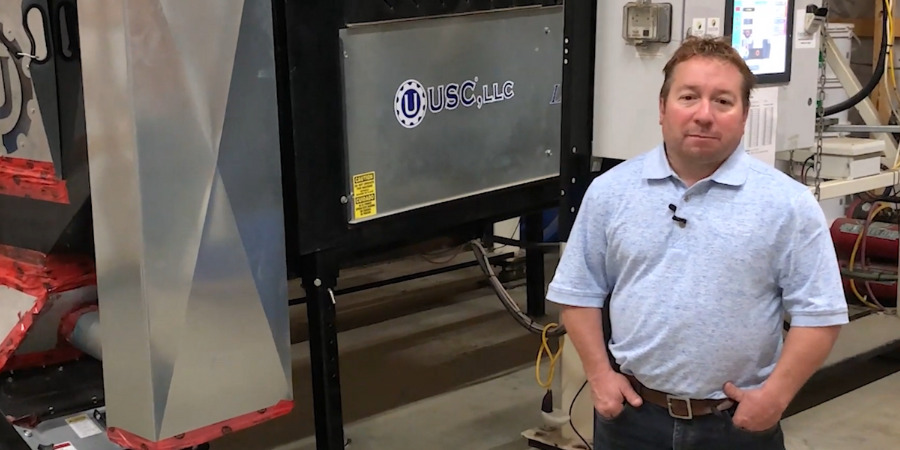Chad Abrams at soybean treatment plant