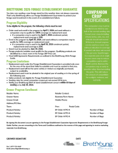 Forage Establishment Guarantee
