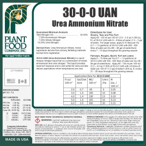 30-0-0 UAN lABEL
